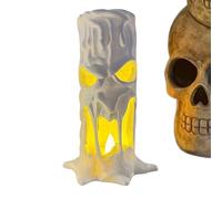 Gothic Candles - Spooky Human Face LED Flameless Candle,Flickering Lamp Table Centerpieces for Bedroom Desk Bookshelf Cabinet Mantel Bathroom Apartment Kitchen Office