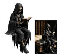 Gothic Cape Reader Figurines, Reaper Gothic Home Decor Skeleton Statue