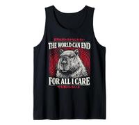 Gothic Capybara Japanese Quote The World Can End Dark Humor Tank Top
