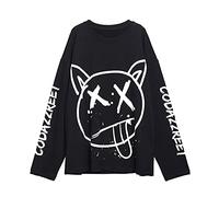 Gothic Cartoon Horror Graphic T-Shirt Women Character Print Loose Punk Japanese Pullover Top Harajuku Street Tees …, Black 5, S
