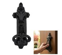 Gothic Cast Iron Door Knocker - 1 Pc (8 in x 3 in) | Medieval Rustic Black Door Knocker for Vintage or Castle-Style Doors