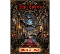 Gothic Castle Bats Christmas Card for Mam & Dad