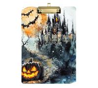 Gothic Castle Hallowmas Happy Halloween Cute Clip Boards Plastic for Teacher Must Haves for Classroom Elementary Size 9 x 12