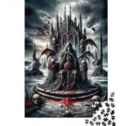 Gothic Castle Jigsaw Puzzle for Adults 1000 Piece Jigsaw Puzzle Dark Angel Puzzle Game for Family 52x38cm/1000pcs