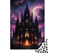 Gothic Castle Night Jigsaw Puzzles for Adults Interesting Puzzles 1000 Jigsaws Impossible Puzzle Home Decoration Gifts 70x50cm/1000pcs