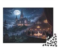 Gothic Castle Night View 1000 Piece Jigsaw Puzzle Paper for Adults Mysterious Ballroom Scene Puzzle Game for Family Home Decor Stress Relief 38x26cm/1000pcs