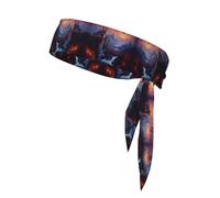 Gothic Castle on a Cliff Sports Headband Tie Double-Sided Breathable Sweat-Absorbing Band for Running Cycling Gym Workouts Head Tie Adjustable Fit