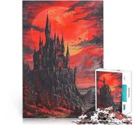 Gothic Castle Under Blood Moonpuzzles for teenagers 1000 pieces Educational Stress Relief Toy Gift For Birthdays 38x26cm