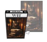 Gothic Cat 1000 Piece Jigsaw Puzzle - Grimalkin - Classic Gothic Jigsaw; Eco Friendly Puzzle Gift for Adults & Families