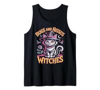 Gothic Cat Magic Flowers Cute Witch Apparel Halloween Tee Tank Top