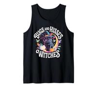 Gothic Cat Magic Flowers Witch Apparel Tank Top