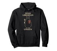 Gothic Cat Reading Dark Academia Witchy Literary Antique Pullover Hoodie