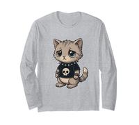 Gothic cat with Skull-Shirt Pastel Goth Kawaii Skeleton Long Sleeve T-Shirt