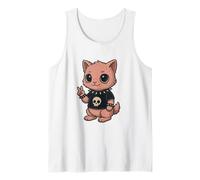 Gothic cat with Skull-Shirt Pastel Goth Kawaii Skeleton Tank Top