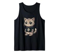 Gothic cat with Skull-Shirt Pastel Goth Kawaii Skeleton Tank Top