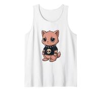 Gothic cat with Skull-Shirt Pastel Goth Kawaii Skeleton Tank Top
