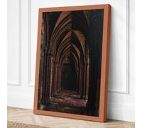 Gothic Cathedral Corridor Canvas Wall Art Print 18x12 Inch