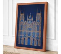 Gothic Cathedral in Gold Canvas Wall Art Print 18x12 Inch