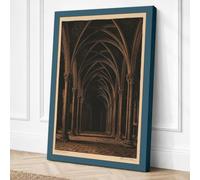 Gothic Cathedral Perspective Canvas Wall Art Print 18x12 Inch
