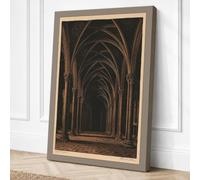 Gothic Cathedral Perspective Canvas Wall Art Print 18x12 Inch