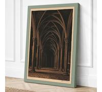 Gothic Cathedral Perspective Canvas Wall Art Print 24x16 Inch (61 x 41 cm)