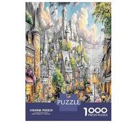 Gothic Cathedral Puzzle Fun Details Beautiful Decoration 1000 Piece Mountain Top Castle Jigsaws Puzzles Challenging Games for Adults Kids Family 52x38cm/1000pcs