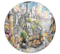 Gothic Cathedral Puzzles Fun Details Beautiful Decoration 1000 Piece Mountain Top Castle Jigsaw Puzzles Challenging Games for Adults Kids Family 1000pcs (67.5x67.5cm)