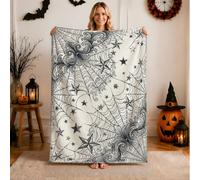 Gothic Celestial Spider Web Halloween Throw Blanket 40x50 Inch