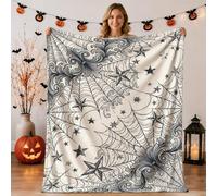 Gothic Celestial Spider Web Halloween Throw Blanket 50x60 Inch