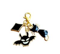 Gothic Charm Set with Lobster Clasps - Halloween Bag Charms, Stitch Marker Accessories, Black Cat Bat Moon Witchy Planner Charms, Alternative Gift (1pc Black Cat Bat Trio)