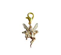 Gothic Charm Set with Lobster Clasps - Halloween Bag Charms, Stitch Marker Accessories, Black Cat Bat Moon Witchy Planner Charms, Alternative Gift (1pc Golden Fairy)