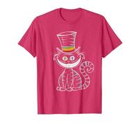 Gothic Cheshire Cat Pride Month Top Hat, LGBTQ Goth Girl T-Shirt, Men, Red Heather, Small