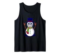 Gothic Christmas Skeleton Snowman gothmas spookmas Skull Tank Top