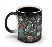 Gothic Christmas Tree Bells Morphing Mug Personalized Ceramic Magic Mug Heat Sensitive Clue Mugs Novelty Coffee Cup Modern Ceramic Cup Custom Funny Mugs for Friends Office Coworker
