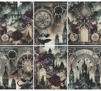 Gothic Church Rice Paper, 20 x 26,6cm (6pc) - 6 Designs for Scrapbooking Cards Crafts, Decoupage by CRAFT KREATIVELY