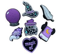 Gothic Clog Charms Witch Black Shoe Charm Accessory Ghost Spooky Goth Dark White (Purple Gothic 12 Pack)