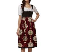 Gothic Clothing for Women Dresses German Oktoberfest Costume for Women Lace Up Half Apron Traditional Cosplay Dress Outfit for Party Everyday K-on Cosplay Costume School Uniform Maid, Wine Red, M