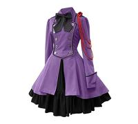 Gothic Clothing Women's Dresses, Medieval Dress Women with Bow, Punk Vintage Midi Dress, Halloween Costume, Renaissance Victorian Palace Swing Medieval Dress for Women, Carnival, Cosplay, Party