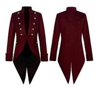 Gothic Costume Men's Steampunk Jacket Men's Midi Loose Fit Medieval Tailcoat Classic Double Breasted Tuxedo Victorian Court Coat Theatre Cosplay Outfit Halloween Costume