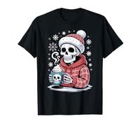 Gothic, Cozy Skeleton in a Winter Hoodie with Hot Cocoa T-Shirt