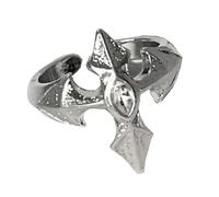 Gothic Cross Design Open Band Ring Durable Alloy Adjustable Jewelry for Rock Concert Daily Use Open Diamond Jewelry