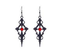 Gothic Cross Earrings for Women Black Cross Dangle Drop Earring Vampire Punk Sword Earrings Zircon Earring Halloween Jewelry Gift, Zinc, No Gemstone