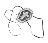 Gothic Cross Eye Mask with Chain, Black Cloth Victorian Costume Accessory