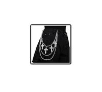 Gothic Cross Pants Chain Leaf Trousers Chain Punk Sword Jeans Wallet Chain Hip Hop Star Wallet Waist Link Chains Pocket Belt Body Jewelry for Women Men (Cross)