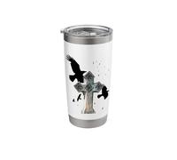 Gothic Cross with Crows and Ravens Stainless Steel Insulated Tumbler
