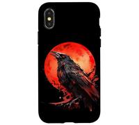 Gothic Crow Art Spooky Raven Bird Silhouette On The Moon Case for iPhone X/XS