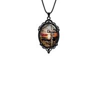 Gothic Crow Necklace for Women Vintage Cross Cameo Rose Pendant Necklace Punk Victorian Glass Choker Halloween Gothic Dark Style Jewelry for Men Women, Adjustable, Zinc, No Gemstone