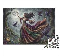 Gothic Crow Queen 1000 Piece Jigsaw Puzzle,Impossible Challenge,Educational Toy,Premium Cardboard,Adults & Kids 14+,Home Wall Decor,Gift Idea,Stress Relief 52x38cm