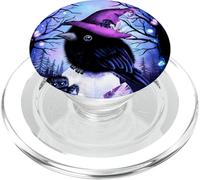 Gothic Crow Raven on Crystal with Spiders and Magic Hat PopSockets PopGrip for MagSafe