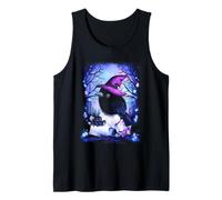 Gothic Crow Raven on Crystal with Spiders and Magic Hat Tank Top
